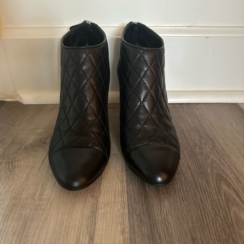 CHANEL Black Quilted Ankle Booties